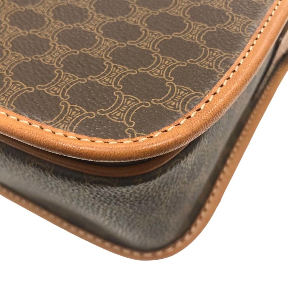 Celine Circle Shoulder Bag Macadam Pattern Brown - image 8